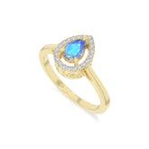 natural labradorite solitaire halo engagement rings in yellow gold vermeil